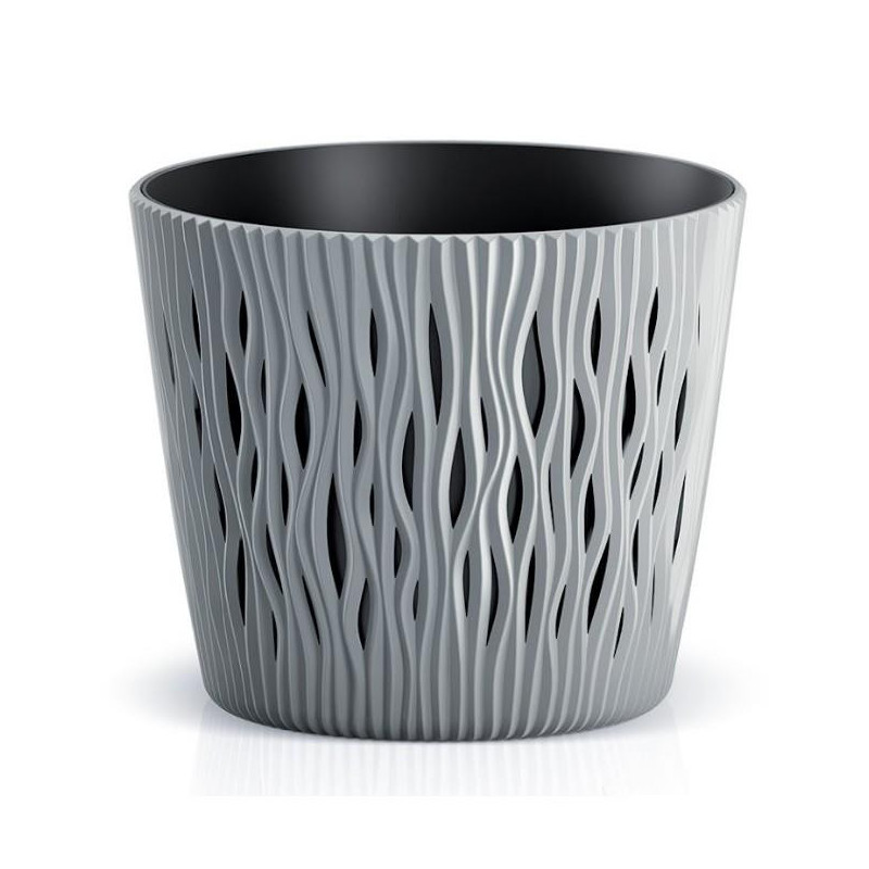 Doniczka Sandy Round 13cm szary z wkładem DSR130