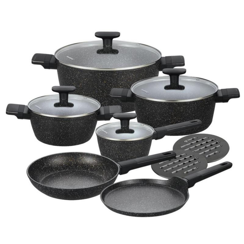 Garnki 12 elementów granit Klausberg KB-7830