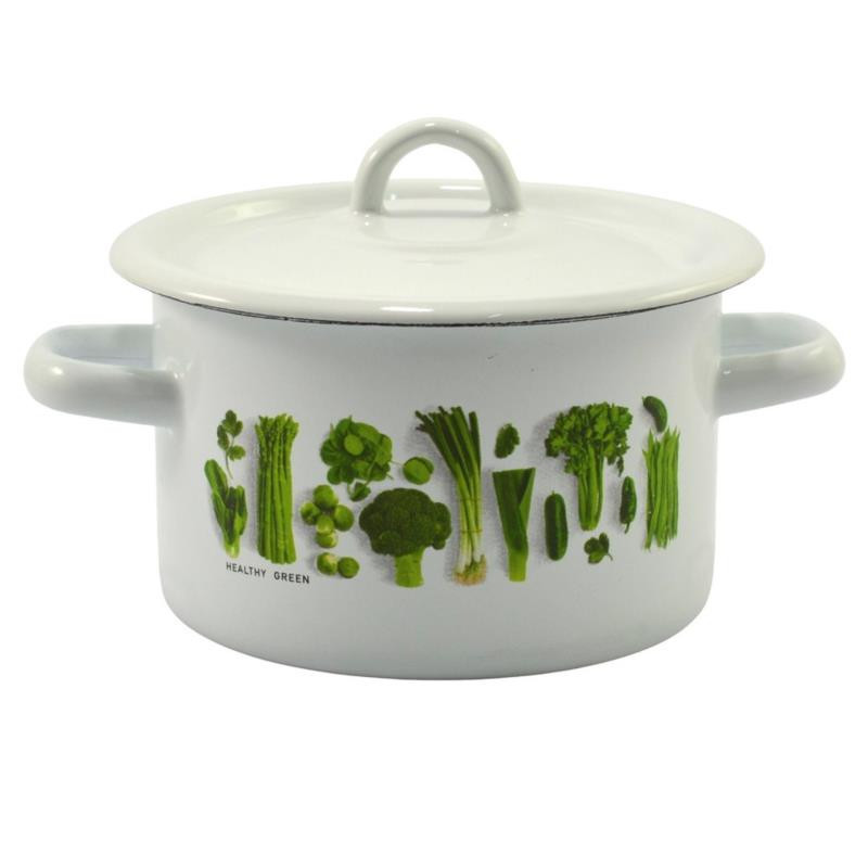 Garnek emalia 16cm 2L z/p Warzywa