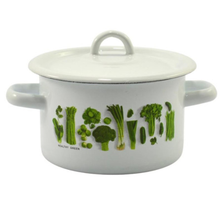 Garnek emalia 16cm 2L z/p Warzywa