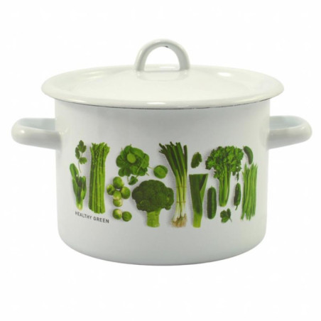 Garnek emalia 18cm 3L z/p Warzywa