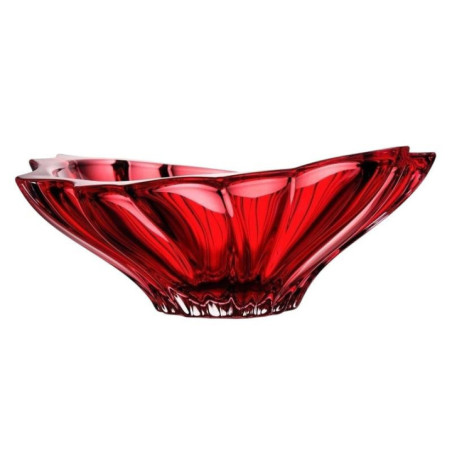 Salaterka kryształ Bohemia Plantica Red 33cm