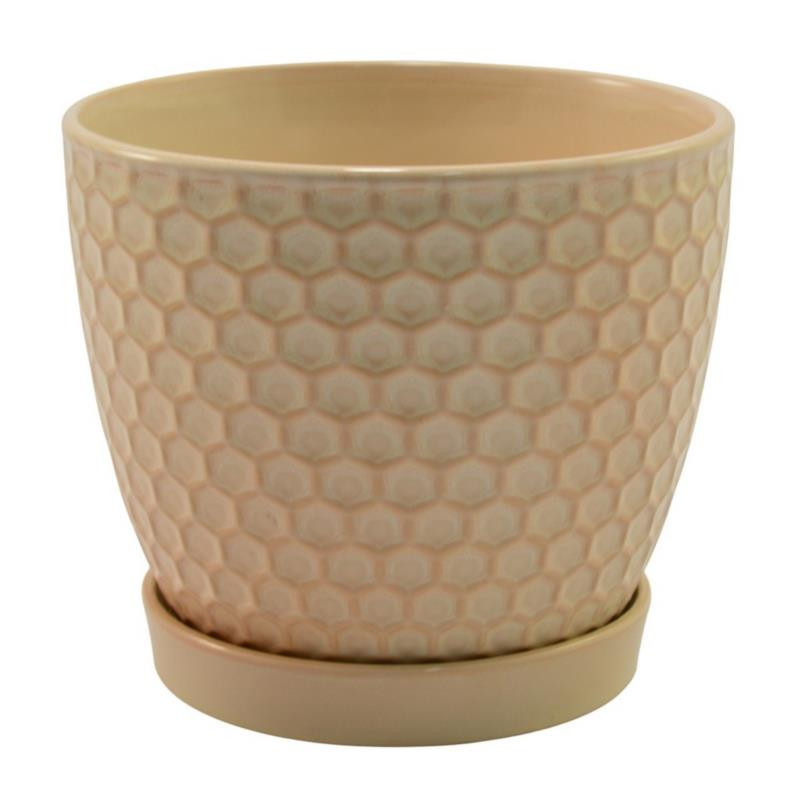 Doniczka-osłonka ceramiczna z podstawką 17cm ASC23240