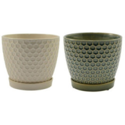 Doniczka-osłonka ceramiczna z podstawką 17cm ASC23240 2