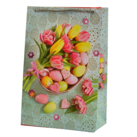 Torebka ozdobna wielkanocna 24x16x7,5cm T-4L mix