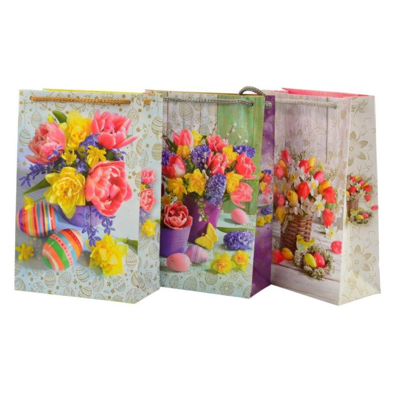 Torebka ozdobna wielkanocna 24x16x7,5cm T-4L mix