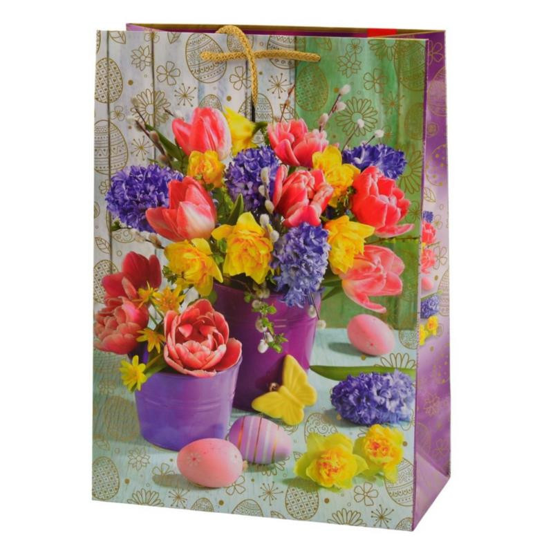 Torebka ozdobna wielkanocna 22x31x11cm T-2L M mix