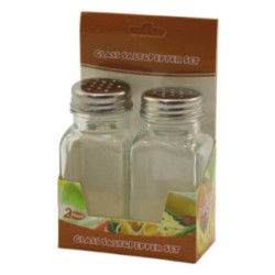 Przyprawniki 2 sztuki szklane z pokrywą 2