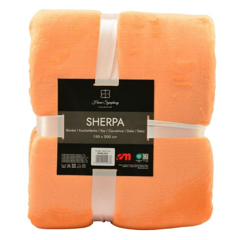 Koc 150x200cm Sherpa morelowy