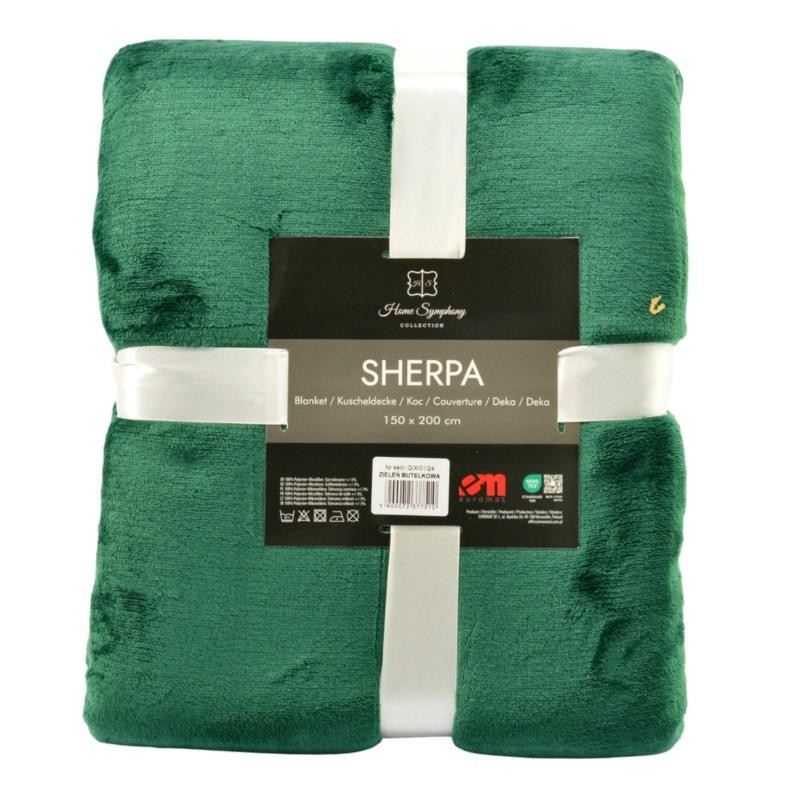 Koc 150x200cm Sherpa zielony