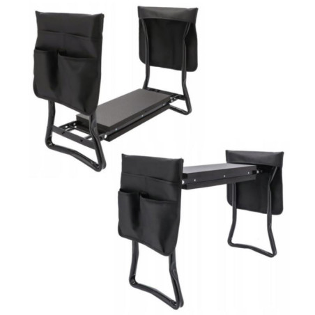 Taboret klęcznik ogrodowy 59x27x49cm czarny 992207