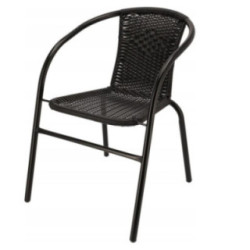 Krzesło poliratan Bistro czarny OM-291850