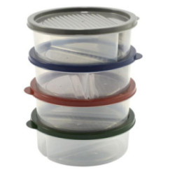 Pojemnik 2-komorowy 600ml plastikowy BG-688 mix 2