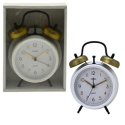 Budzik metalowy 17cm Timo B1185 biały 2