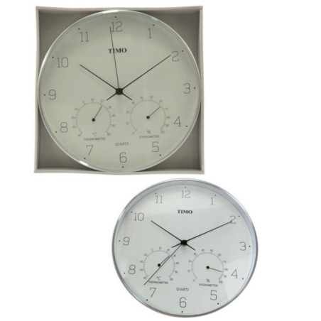 Zegar ścienny 31cm srebrny Timo B301