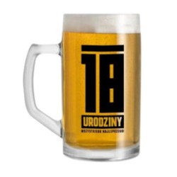 Kufel szklany 500ml 18 urodziny 2