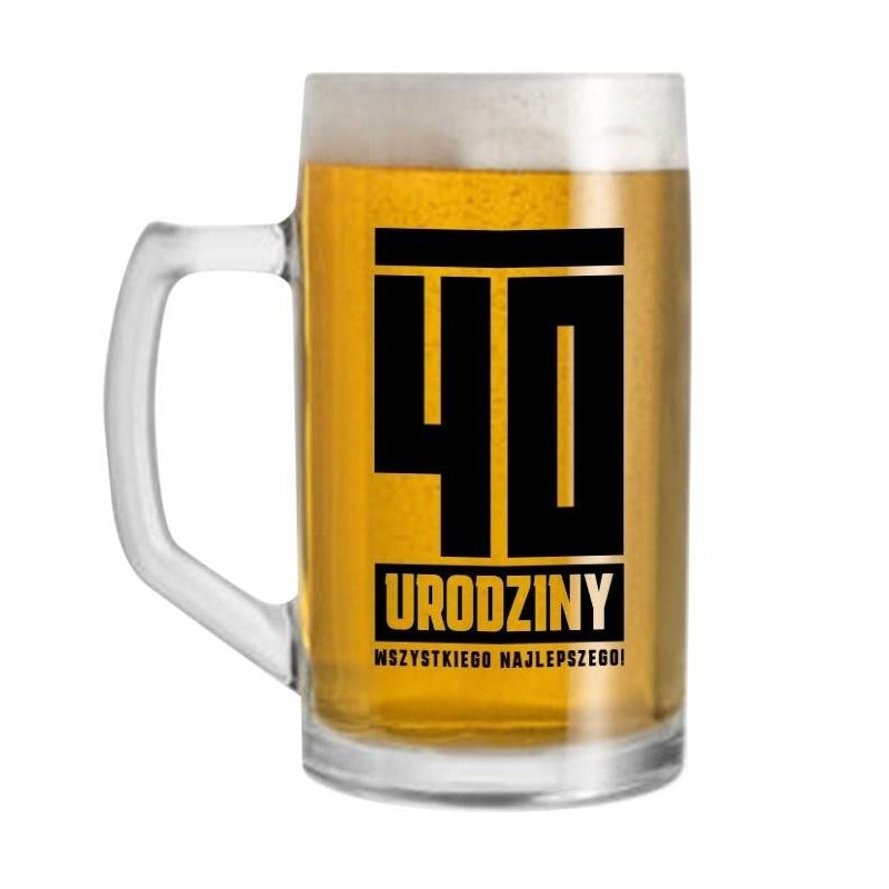 Kufel szklany 500ml 40 urodziny