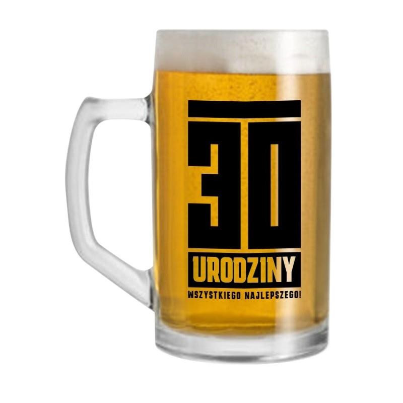 Kufel szklany 500ml 30 urodziny