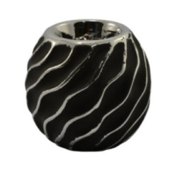 Świecznik ceramiczny 9,5cm czarny WB6 2