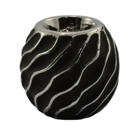Świecznik ceramiczny 9,5cm czarny WB6