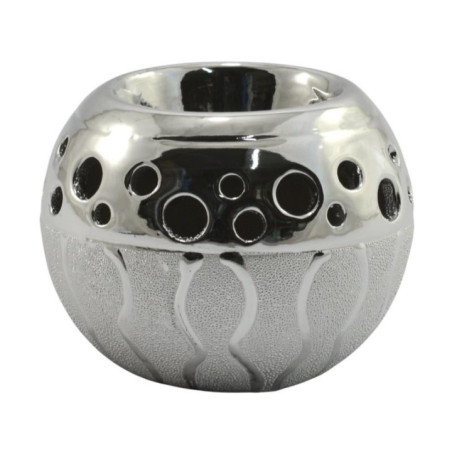 Świecznik ceramiczny 7cm srebrny WS13