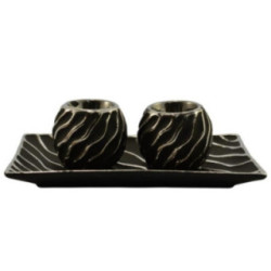 Patera ceramiczna 26x16,5cm + 2 świeczniki WB7