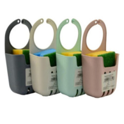 Koszyk silikonowy na kran z gąbką 4x8,5x17,5cm mix 2