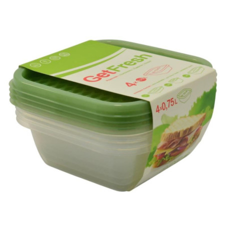 Pojemniki plastikowy do żywności 4x0,75L Fresh mix