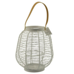 Lampion metalowy 25cm biały VIC001 2
