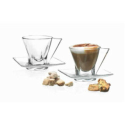 Filiżanki ze spodkami 2 sztuki 190ml RCR Fusion cappucino