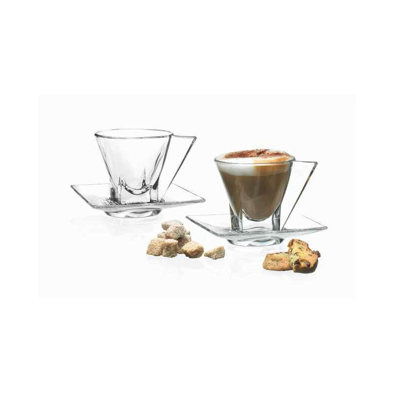 Filiżanki ze spodkami 2 sztuki 190ml RCR Fusion cappucino