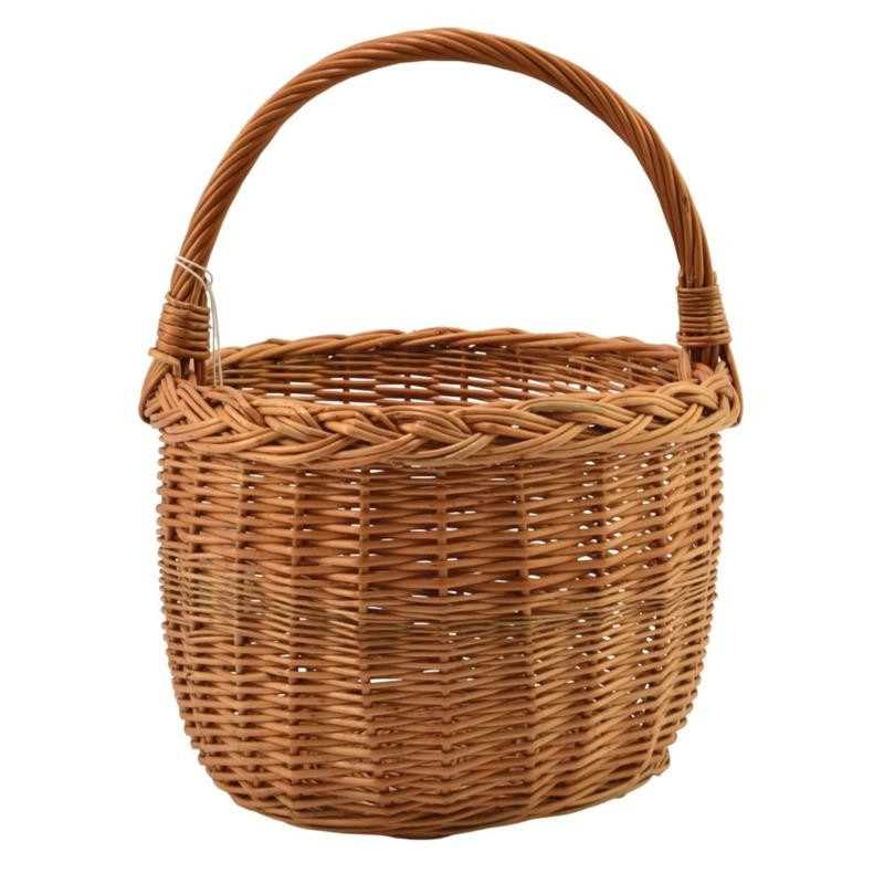 Kosz wiklinowy okrągły z rączką 31x31x21cm