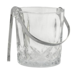 Wiaderko do lodu szklane +szczypce 55830 2