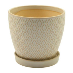 Doniczka ceramiczna z podstawką 17cm h-15cm ASC23237 mix 2