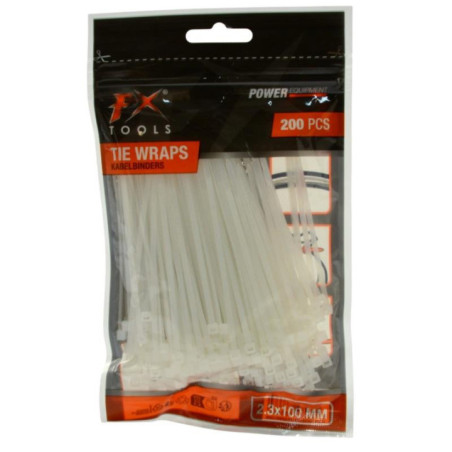 Opaski zaciskowe plastikowe 200szt 10cm mix