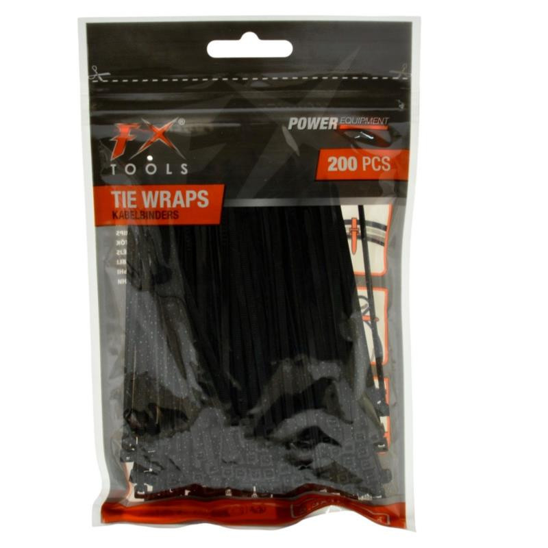 Opaski zaciskowe plastikowe 200szt 10cm mix