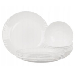 Serwis obiadowy 18 elementów Opalex Carbo biały