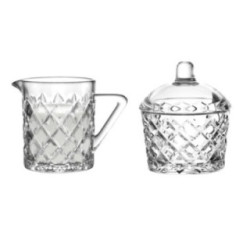 Cukiernica szklana z pokrywką Karo 210ml z mlecznikiem 200ml 2