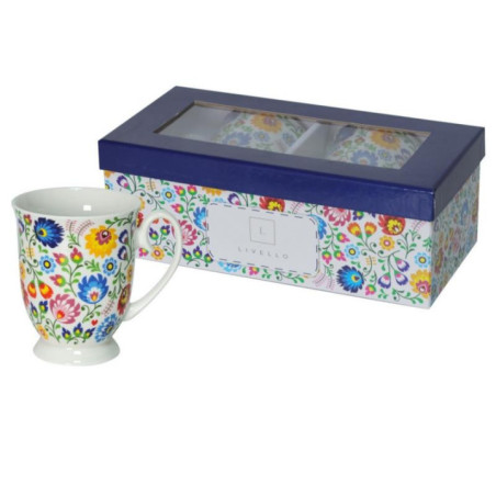 Kubki 2 sztuki 350ml ceramiczne Livello CR10-F3 Folk