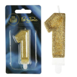 Świeczki numerki złote nr 1 2