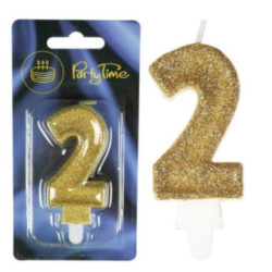 Świeczki numerki złote nr 2 2