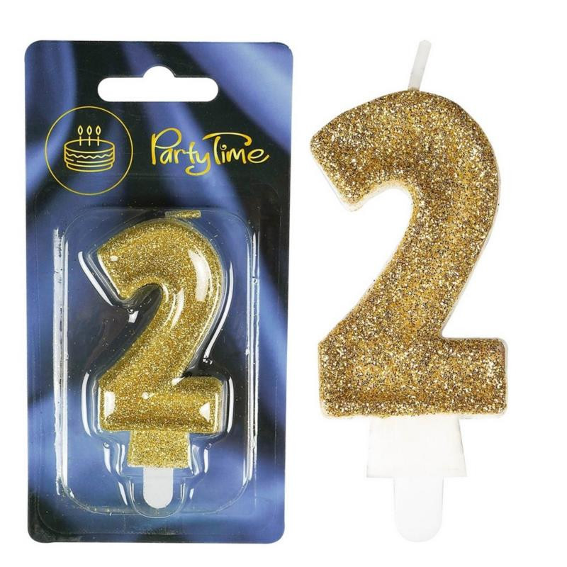 Świeczki numerki złote nr 2