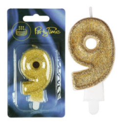 Świeczki numerki złote nr 9 2