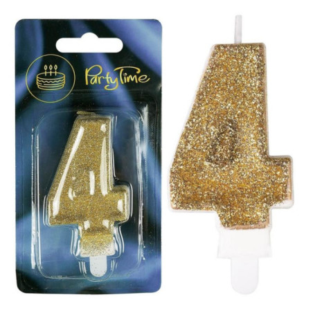 Świeczki numerki złote nr 4