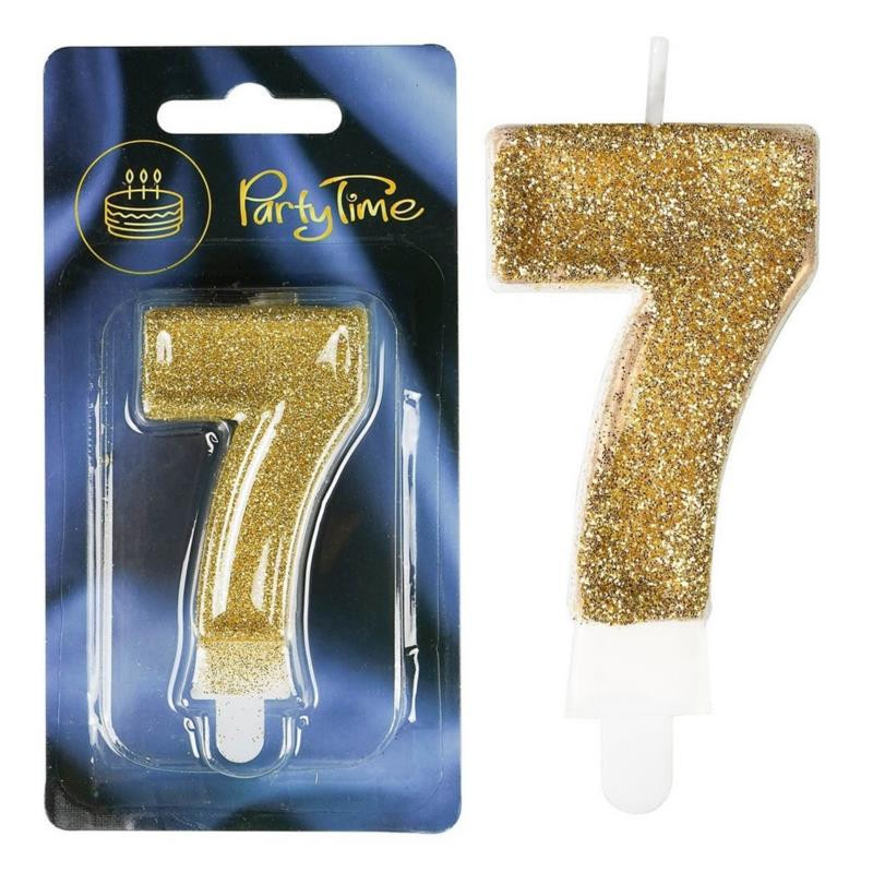 Świeczki numerki złote nr 7