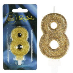 Świeczki numerki złote nr 8 2