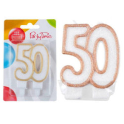 Świeczki numerki białe nr 50 2