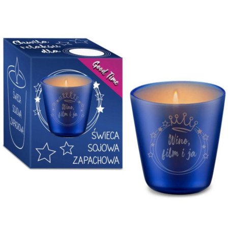 Świeca zapachowa w szkle toksańska winnica "Wino, film i ja"