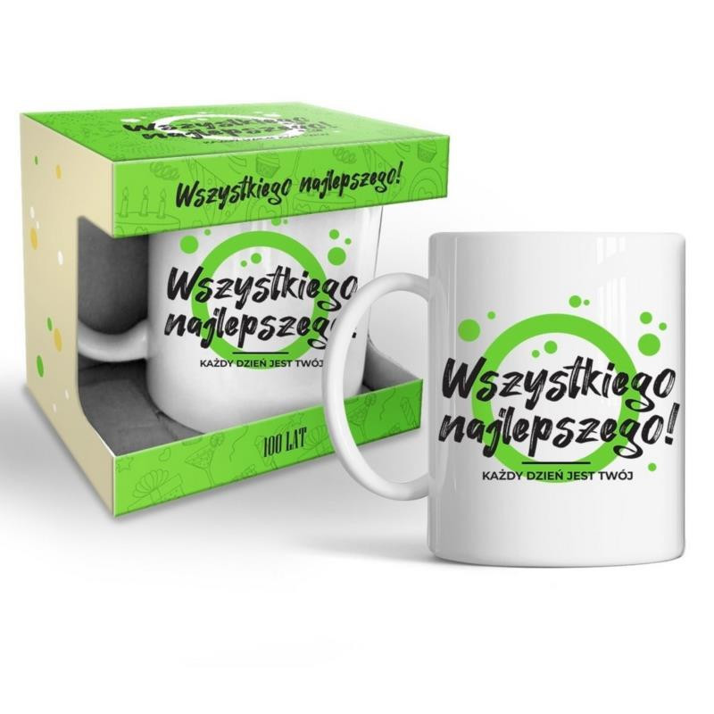 Kubek 320ml "Wszystkiego najlepszego" zielony