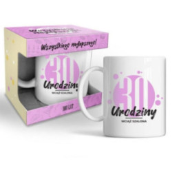 Kubek 320ml "30 urodziny" różowy 2